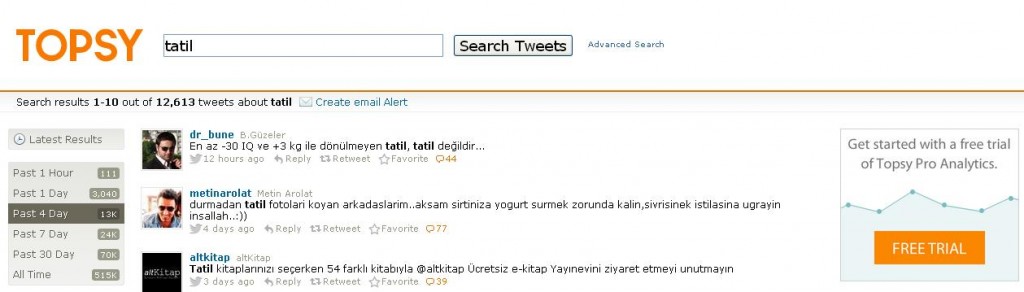 Twitter Programları Twitter Araçları En İyileri topsy twitter 1024x292 Twitter Programları Twitter Araçları En İyileri