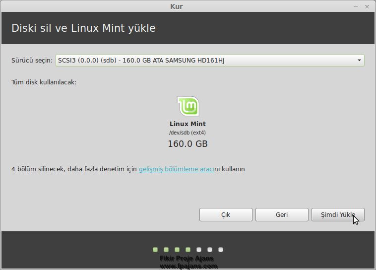 Adım Adım Linux Mint 17.3 Rosa Kurulumu Video ve Görsel Anlatım LinuxMint173RosaKurulum 8 Adım Adım Linux Mint 17.3 Rosa Kurulumu Video ve Görsel Anlatım