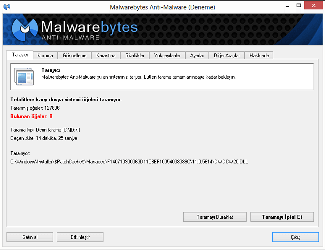 Malwarebytes Anti-Malware - Soraxi Virüsü