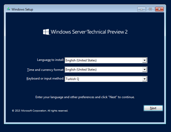 Windows Server 2016 TP2 TP3 TP4 TP5 Kurulumu Video ve Görsel Anlatım windows server 2016 kurulumu adim 1 Windows Server 2016 TP2 TP3 TP4 TP5 Kurulumu Video ve Görsel Anlatım